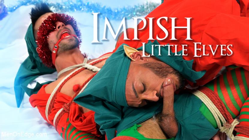 Impish Little Elves Casey Everett Edged by Santa and his Lil Helper